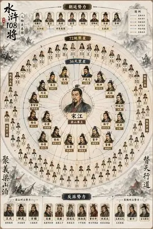 Water Margin 108 Heroes Relationship Map