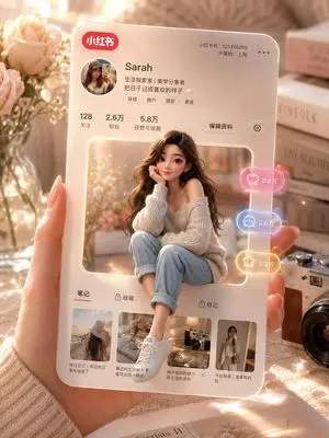 3D Social Media Profile Card