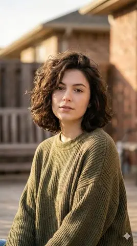 Golden Hour Portrait with Chunky Knit Sweater