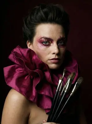 Hyper-Realistic Editorial Portrait of 'The Crimson Alchemist'