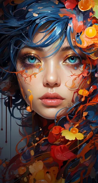 Cinematic Macro Fluid Art Portrait
