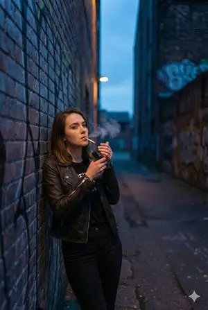 Gritty Cinematic Alleyway Portrait at Twilight