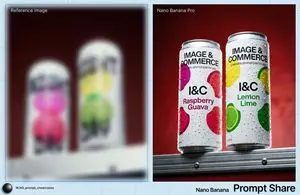 Two Soda Cans Product Photography Prompt