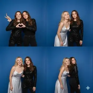 4-Panel Photo Booth Collage of Two Women