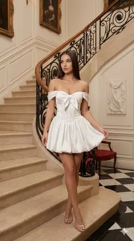 High-Fashion Portrait on a Grand Staircase