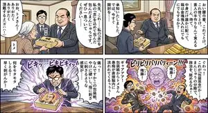 Four-Panel Manga: Politician Manju Incident