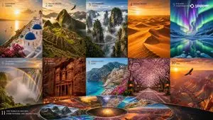World Wonders Travel Collage
