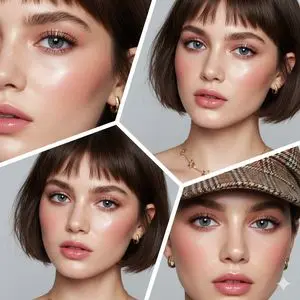 Hyper-realistic Beauty Editorial Collage (Structured JSON)