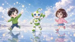 Chibi Friends on Sparkling Water