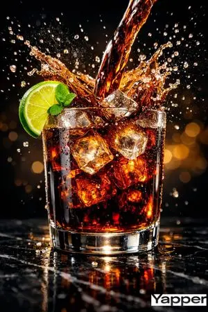 High-Speed Cinematic Luxury Cold Drink Photography Prompt (Cola Splash)