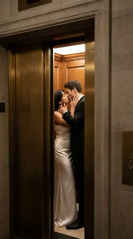 Cinematic Photoreal Elevator Kiss Scene