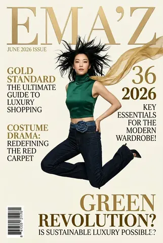 Emerald Green Fashion Magazine Cover