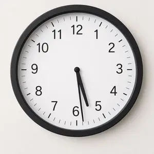 Minimal Analog Wall Clock at 05:29