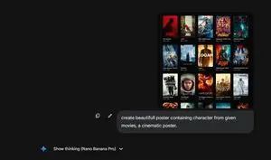 Cinematic poster with movie characters