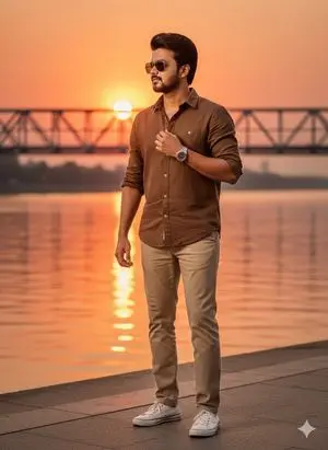 Golden Hour Riverside Portrait with Identity Lock