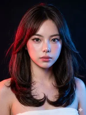 Neon Gel Lighting Studio Portrait