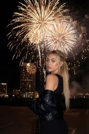 Cinematic New Year's Eve Cityscape Portrait