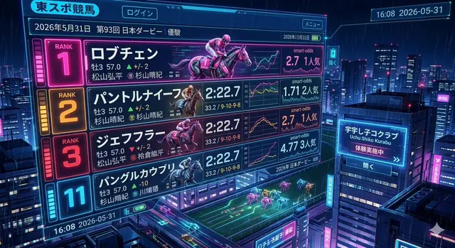 Cyberpunk Horse Racing Scene