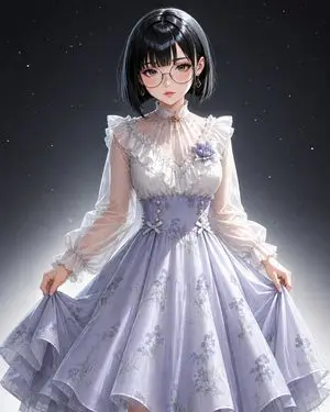 Starry Lavender Lolita Dress Portrait