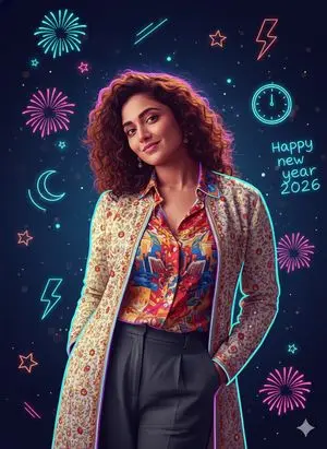 Sigma Dark Neon New Year 2026 Doodle Illustration Prompt