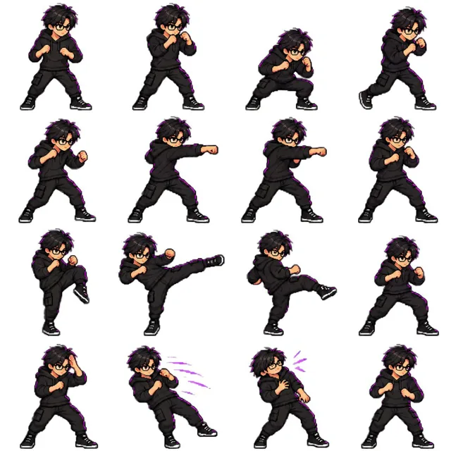 Game Asset - Character Battle Motion Sprite Sheet