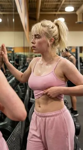 Ultra Photorealistic Gym Mirror Selfie Prompt (Billie Eilish Style)