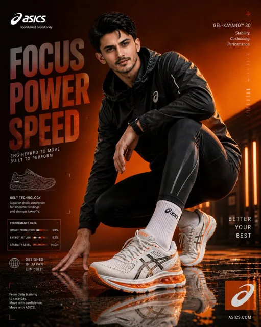 Product Marketing - Premium ASICS Sportswear Advertisement