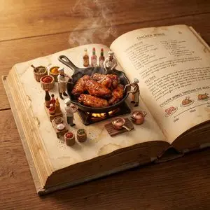 Vintage Cookbook Food Scene