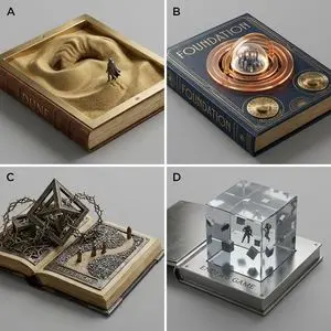 Sci-Fi Book Cover Diorama Grid Prompt