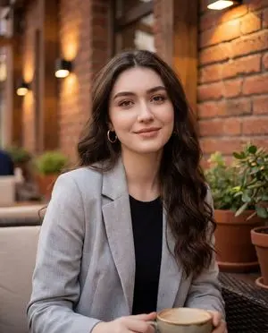 Casual Lifestyle Portrait in an Urban Outdoor Café