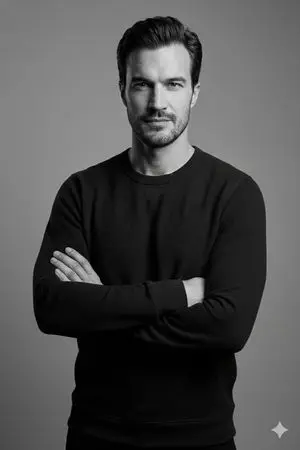 High-Contrast Monochrome Studio Portrait