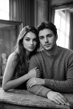 Cinematic Monochrome Couple Portrait