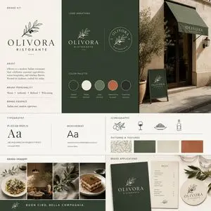 Italian Restaurant Brand Kit Board