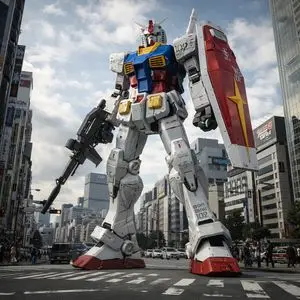Gundam Model Detail Enhancement and Background Addition