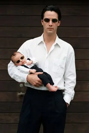 Ultra-Realistic 90s Old-Money Father and Baby Portrait