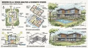 Prompt for a modern villa layout