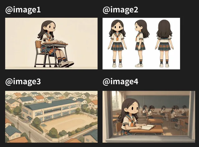Infographic / Edu Visual - Four Anime School Reference Panels