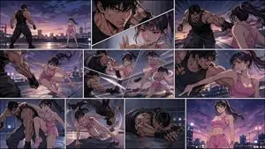 Manhwa Style Fighting Storyboard