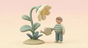 Clay-Style Soft Minimal 3D Illustration Template