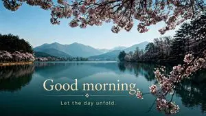 Cherry Blossom Good Morning Lake