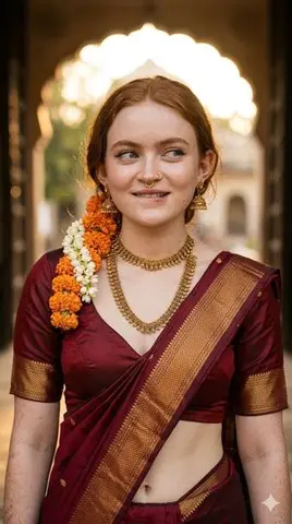 Traditional Indian Saree Portrait