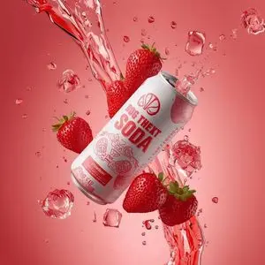 Zero-Gravity Product Video Prompt (Strawberry Soda)
