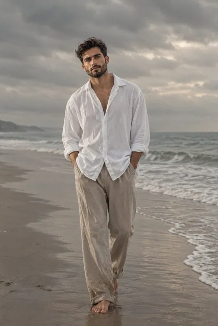 Product Marketing - Melancholic Beach Fashion Portrait