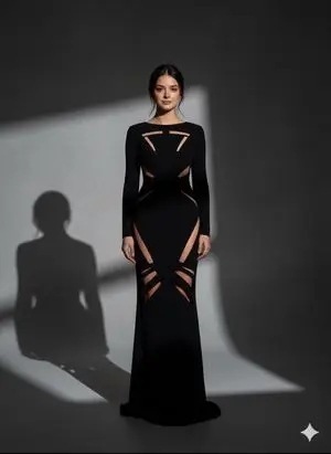 Conceptual Luxury Fashion Portrait with Shadow Sculpting