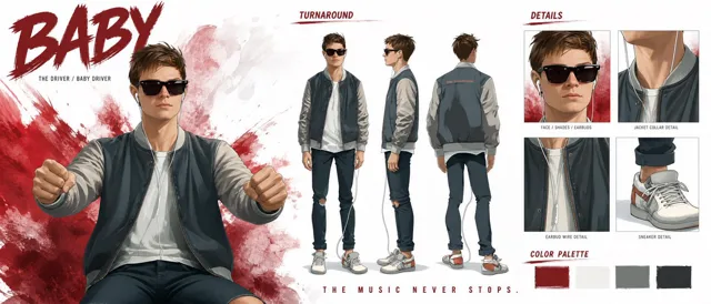 Comic / Storyboard - Cinematic Character Profile Bible Sheet