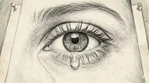 Sorrowful Eye Pencil Sketch