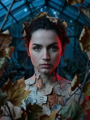 Surreal Birch Bark Portrait Prompt