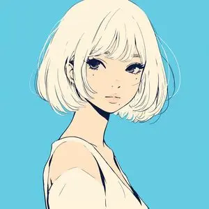 Minimalist Anime Girl Side Profile