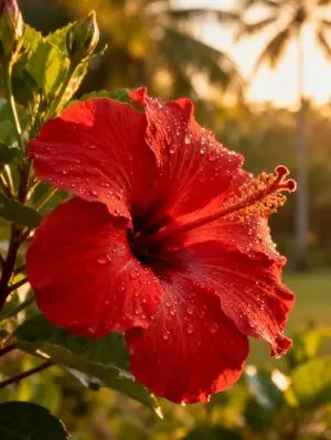 Ultra-Photorealistic Macro Shot of a Red Hibiscus