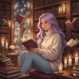 Whimsical Magical Library Digital Painting Prompt